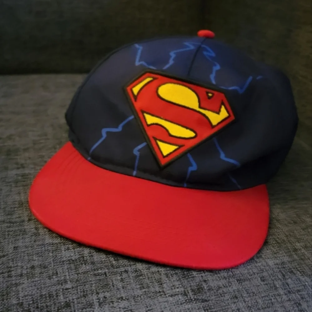 Superman Boys Hat Blue Snap Back Logo DC Comics Vintage Cap‎